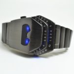 LED Cool Fashion Snake Face Dial Steel Belt Blue Analog Digital Electronic Watch