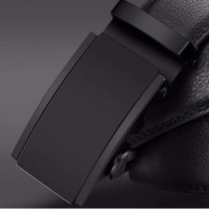 European and American Fashion Automatic Buckle Black Leather Men's Belt Belt